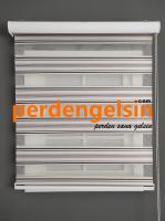 Zebra Perde Double Plise Simli - Mürdüm Kahve