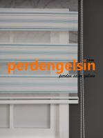 Zebra Perde Double Plise Simli - Turkuaz Beyaz