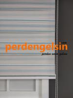 Zebra Perde Double Plise Simli - Turkuaz Beyaz