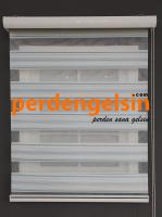 Zebra Perde Double Plise Simli - Turkuaz Beyaz