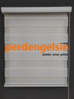 Zebra Perde Geniş Plise Ekru