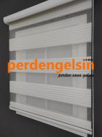 Zebra Perde Geniş Plise Ekru