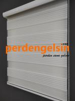 Zebra Perde Geniş Plise Ekru