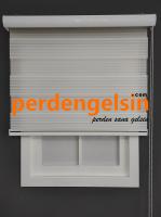 Zebra Perde Geniş Plise Ekru