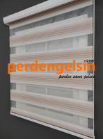 Zebra Perde Geniş Plise Yavruağzı Beyaz
