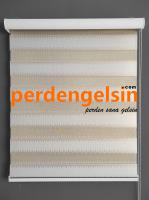 Zebra Perde Jakarlı Pıtırcık Krem Altın