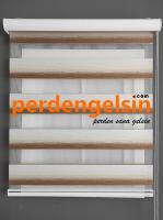 Zebra Perde Kovuk Desen - Kahve Krem