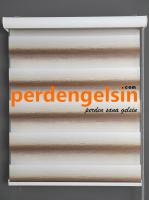 Zebra Perde Kovuk Desen - Kahve Krem