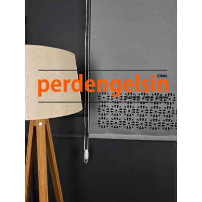 Lazer Kesim Stor Perde - Antrasit Gri - 2003