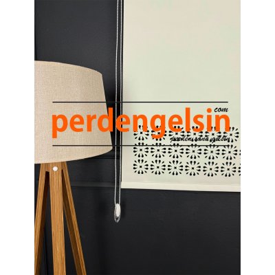 Lazer Kesim Stor Perde - Krem - 2003