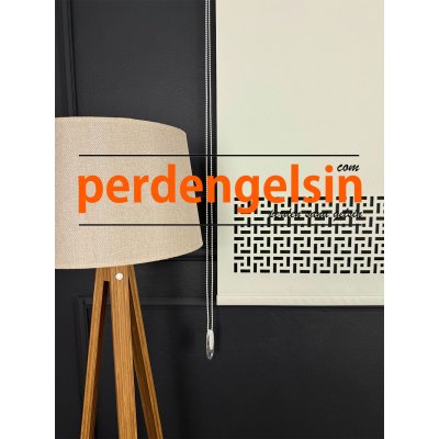 Lazer Kesim Stor Perde - Krem - 2008